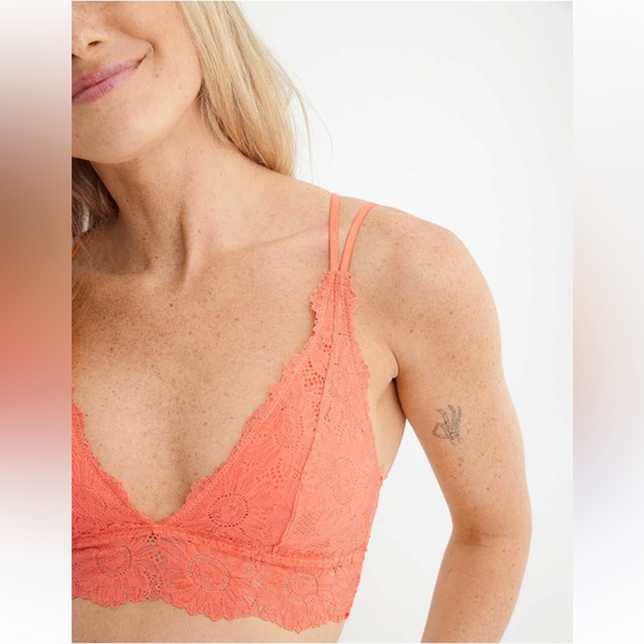 Aerie ANYTIME Sunflower Lace Padded Plunge Bralette - Picture 2 of 13